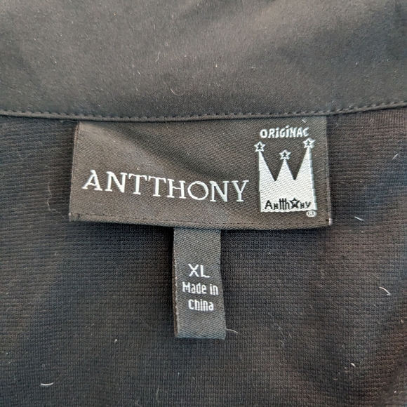 Mens Antthony Black Jacket with Gold Zipper NWOT XL - Picture 6 of 6